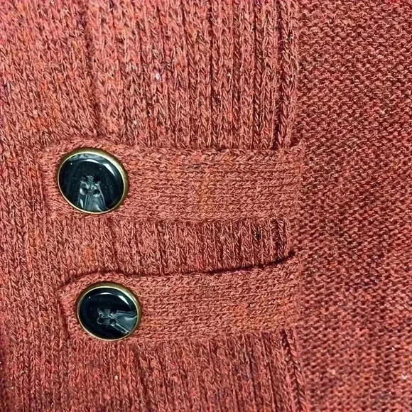 Fortune & Ivy Womens Cardigan Rust S Open Front Long Line Metallic Knit Trendy - Picture 6 of 16